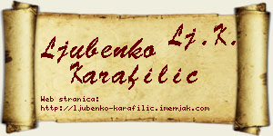 Ljubenko Karafilić vizit kartica